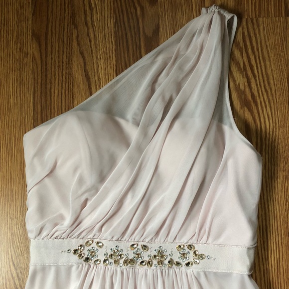 Adrianna Papell One-Shoulder Dress (Blush) - Picture 3 of 5